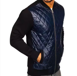 Wholesale Custom <b>Black</b> Winter Bomber <b>Jacket</b> for <b>Men</b> <b>Lightweight</b> Stand Front Printed Casual Puff <b>Jackets</b> OEM Service Available - Product Image 3
