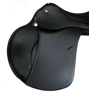 Sillín de resistencia de salto inglés de cuero negro hecho a mano de alta calidad para montar a caballo, precio al por mayor de Venta caliente de la India - Product Image 3