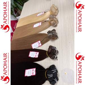 Vente en gros d'extensions de cheveux de trame russe à cuticule alignée à la machine haut de gamme Super Double Drawn Type de cheveux chinois de style vague naturelle - Product Image 3