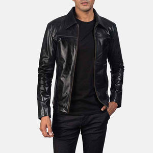 Chaqueta de Cuero de Gamuza de Alta Calidad, Estilo Urbano, con Múltiples Bolsillos y Cremallera, Chaqueta de Gamuza Entallada para Hombre - Product Image 1