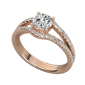 Bague solitaire en or 14 carats pour femmes, diamant cultivé en laboratoire, élégante et luxueuse - Product Image 1