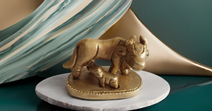 วัวนานดิทองเหลืองขนาด2นิ้วทำด้วยมือพร้อมรูปน่องลายนูนเป็นมิตรต่อสิ่งแวดล้อมรูปปั้นนำโชคสำหรับบ้านและสำนักงาน - Product Image 3