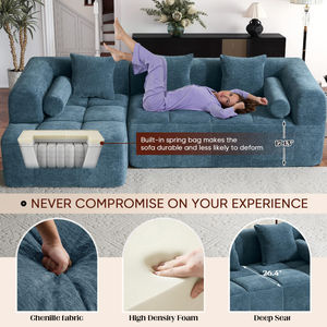 Productos Nuevos 2026 Amazon Bajo MOQ Marca Privada Sofá en Forma de L Empacado al Vacío Ideal para Espacios Pequeños - Product Image 6