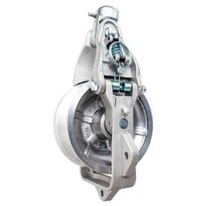 Poulie de tirage universelle industrielle autobloquante pour la pose de conducteurs en construction de lignes électriques - Product Image 1