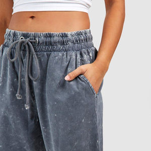 Joggers pour femmes en coton respirant, lavage à l'acide, style streetwear d'hiver, faible MOQ, logo personnalisé, imperméable, écologique - Product Image 4