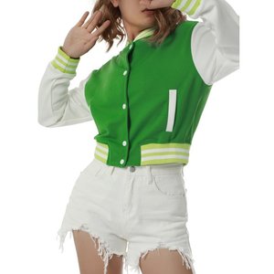 2025 Venta caliente último diseño barato ropa universitaria lisa al por mayor de lana de talla grande personalizada chaquetas universitarias de béisbol de punto con soporte - Product Image 6