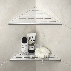 Estante de almacenamiento de <span class=keywords><strong>baño</strong></span> empotrado de acero inoxidable pulido <span class=keywords><strong>espejo</strong></span> esquina 10 pulgadas se envía directamente desde EE. UU. - Product Image 4