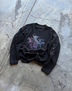 High Quality Wholesale Digital Printing Sweatshirts <b>Thermals</b> <b>Men</b> Casual Long Sleeve Heavy Custom Knitted Waffle <b>Shirts</b> Fabric - Product Image 3