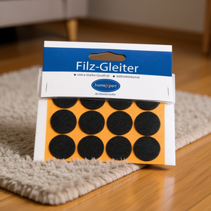 Glissières en feutre auto-adhésives marron de 22 mm pour tapis et protections, 12 pièces par carte SB - Product Image 3