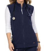 Blouse d'infirmière pour femme au design unique et tendance, faible MOQ, haute qualité, gilet zippé en tricot élasthanne, uniformes d'hôpital personnalisés avec poches