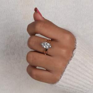 Anillo de compromiso de diamante de corte Marquesa de laboratorio con anillo de boda a juego, Diamante cultivado en laboratorio, juego de boda para mujer, regalos de aniversario. - Product Image 3