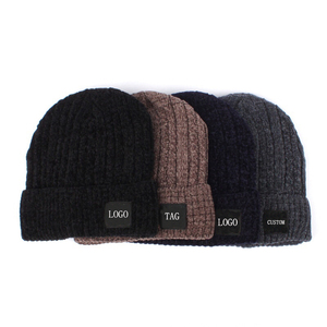 Gorros de punto personalizados al por mayor, gorro cálido con logotipo bordado, gorro de invierno para hombre, Unisex, adultos, 100%, Acrílico - Product Image 2