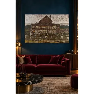 Impression sur toile de la maison Fida Schiele avec toit en tuiles - Product Image 1