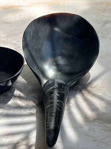 Cubiertos hechos a mano de la mejor calidad, cuerno de búfalo, cucharas de mango largo, cucharas para servir ensalada de cuerno, artesanías de media luna - Product Image 2