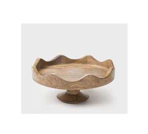 Présentoir de gâteau en bois fait main rustique support de piédestal pour les fêtes anniversaires mariages naturel élégant - Product Image 1