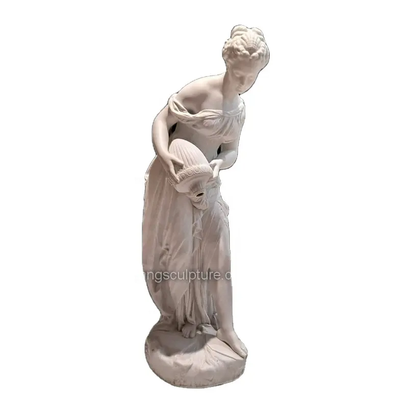 사용자 정의 큰 동상 돌 조각과 예술 조각 대리석 동상 여자 냄비와 그리스 여자 동상