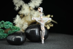 Pendentif Croix de Jésus en Moissanite INRI Argent Sterling 925 Collier Hip Hop Religieux Bijoux Spirituels de Luxe pour Cadeau de Noël - Product Image 2