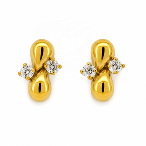 JJBRAVO Pendientes de Oro Sólido de 14k con Diseño Infinito y Circonitas, Estilo Contemporáneo Elegante, Certificados por Terceros, para Mujer, Joyería Fina OEM/ODM - Product Image 1