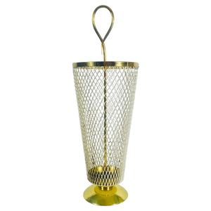 Soporte de paraguas de metal redondo de latón AK en diseño de celosía con acabado blanco y dorado soporte de paraguas para decoración de oficina/decoración interior - Product Image 1