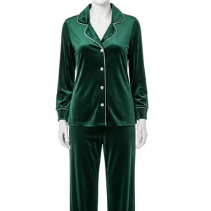 Ensembles pour femmes en velours respirant, nylon et coton, tissu doux, évacuation de l'humidité, vêtements décontractés, tenue de détente active, vente en gros - Product Image 1