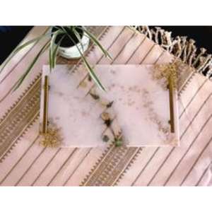 Plateau de service de luxe en résine effet marbre pour table à manger d'une seule pièce avec forme et taille personnalisées à des prix abordables - Product Image 1