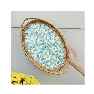 Panier de pique-nique en rotin tissé à la main de luxe - Panier à fruits à plateau unique haut de gamme pour la décoration du salon et de la cuisine - Product Image 4