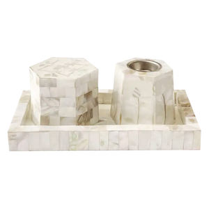 Royal Bakhoor Burner High Demand <b>Bone</b> & Mother of Pearl MOP Inlay Medkhan Mabkhara & Mubkhar with Resin Box & Tray High Selling - Product Image 1