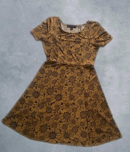 Casual Floral Print DOT Pattern Rayon <b>Dress</b> for Kids Natural Waistline Short <b>Sleeve</b> Sweet Style for Summer - Product Image 2