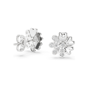 0.35 CT Lab Diamond Floral <b>Stud</b> Earrings VVS-VS EF Clarity 18KT, 14KT, 10KT Gold & 925 <b>Silver</b> Rose, Yellow, White Gold & - Product Image 6