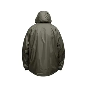 Veste matelassée à capuche vert olive brillante pour l'hiver - Product Image 3
