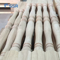 Balustres en bois de caoutchouc SSR VINA, balustrades en bois, piliers en bois tournés, composants en bois pour systèmes d'escaliers