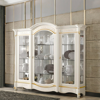 Vitrine moderne en bois de mahogany massif, écologique, sculptée à la main, pour le salon, meubles de maison par Java Wood Furniture