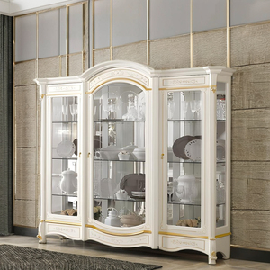 Maine di lusso in legno di mogano vetrina intagliata a mano per soggiorno mobili per la casa - Product Image 3