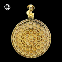 Liontin Roda Roulette Custom Berlapis Perak 925 dan Emas, Hiasan Zirkon, Tanda Dolar Berkilau, Perhiasan Hiphop untuk Pria dan Wanita