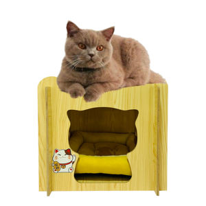 2025 nouveau modèle solide moderne respirant LED en bois fermé chat Villa luxe meubles pour animaux de compagnie pour salon et maison - Product Image 6