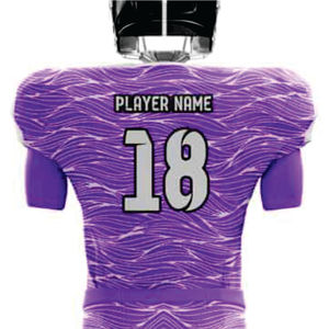 Conjunto de uniforme de fútbol americano personalizado para hombre, Morado, blanco, transpirable, duradero, sarga, cosido, Jersey, pantalones, nombre frontal corto - Product Image 3