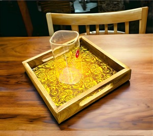 Bandeja de madera con estampado digital Bandeja elegante y duradera para cocina y comedor Bandeja de madera impresa tradicional al por mayor - Product Image 1