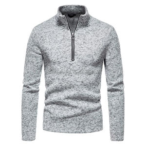 Le plus récent quart Zip pull Golf sweat hommes 14 Zip polaire sweats à capuche col montant pull pull blanc veste en gros - Product Image 3