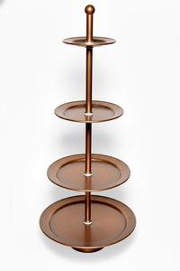 Soporte Redondo de Metal de Cobre de 4 Niveles para Tartas, Torre de Exhibición de Postres para Decoración de Bodas, Bandeja de Servicio de Pasteles y Cupcakes de Lujo - Product Image 3