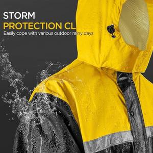 ชุดกันฝนสำหรับฤดูหนาวแบบ100% สะท้อนแสงสีเหลืองผ้าโพลีเอสเตอร์ชุดกันฝน - Product Image 3