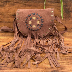 New High Quality Suede Cowhide Leather <b>Handbag</b> for Women's Western New Luxury Genuine Leather Fringe Purse Fashion Shoulder Bags - Product Image 2