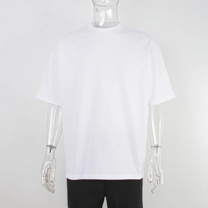 T-shirts décontractés surdimensionnés en coton et fibre de bambou 100% personnalisés avec logo, écologiques, anti-froissement, en gros - Product Image 1