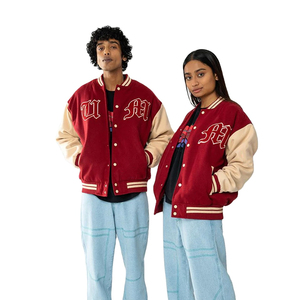 2025 personnalisé hommes Varsity Bomber veste toile col montant broderie patchs respirant hiver en gros Baseball veste - Product Image 1