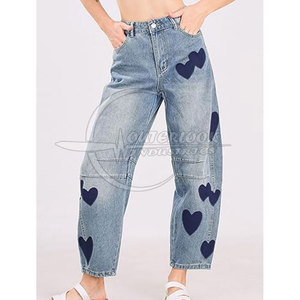 Pantalones de pierna ancha personalizados de algodón 100%, pantalones de pierna ancha para mujer, pantalones casuales de mujer con tarifa de venta completa a la venta - Product Image 2