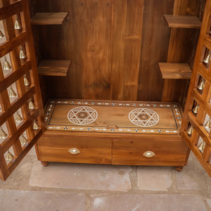 Decoración artesanal moderna y lujosa de madera maciza de sheesham para muebles de sala de estar con puerta - Product Image 6