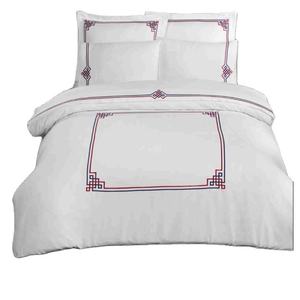 Juego de Ropa de Cama King Size de Lujo de 6 Piezas, Moderno, de Satén de Algodón, con Funda Nórdica y Sábana Ajustable con Bordado, para Uso Doméstico - Product Image 1