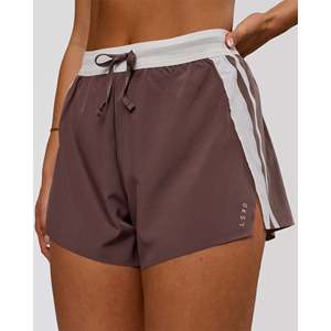 Shorts de course taille haute pour femme - Mélange coton et élasthanne couleur poudre de cacao XS - Product Image 1