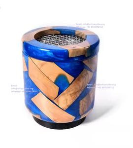 Modern Islamic Incense Burner Epoxy Resin <b>Bakhoor</b> Burner with Wooden Tray <b>Oud</b> Mabkhara for Ramadan Home Decor and Gift - Product Image 4