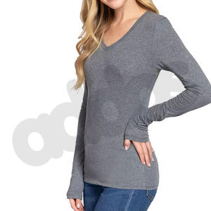 Nueva Camiseta de Mujer Lisa de Primera Calidad al por Mayor 2025, Camiseta Informal de Verano para Mujer - Product Image 3