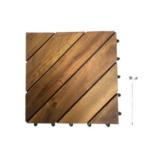 Dalles de terrasse extérieures contemporaines en bois d'acacia du Vietnam, durables, imperméables, antidérapantes, emboîtables, 300x300mm, écologiques, certifiées FSC - Product Image 4